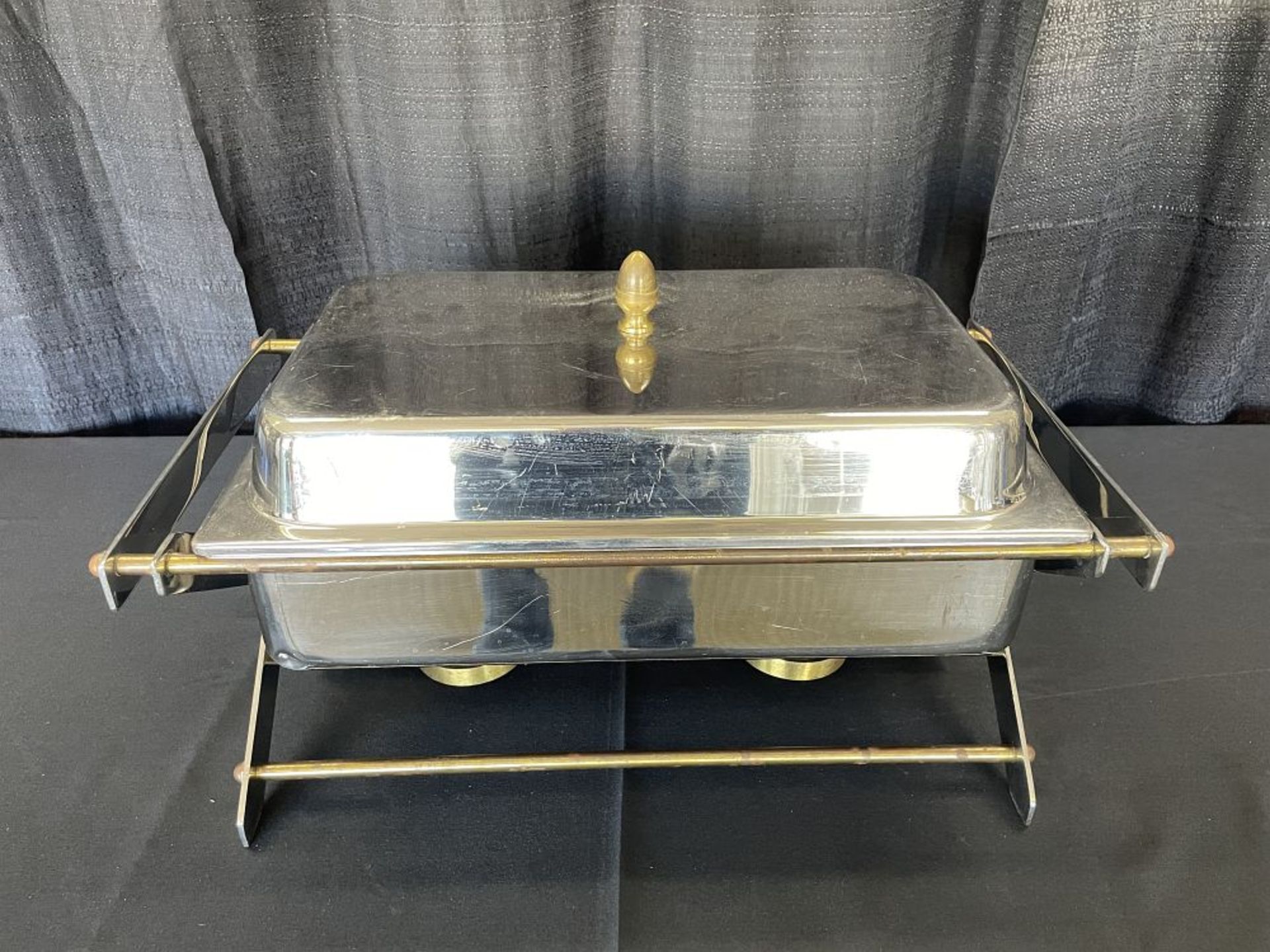 8qt Rect Chafer w/ Brass knob (tall)