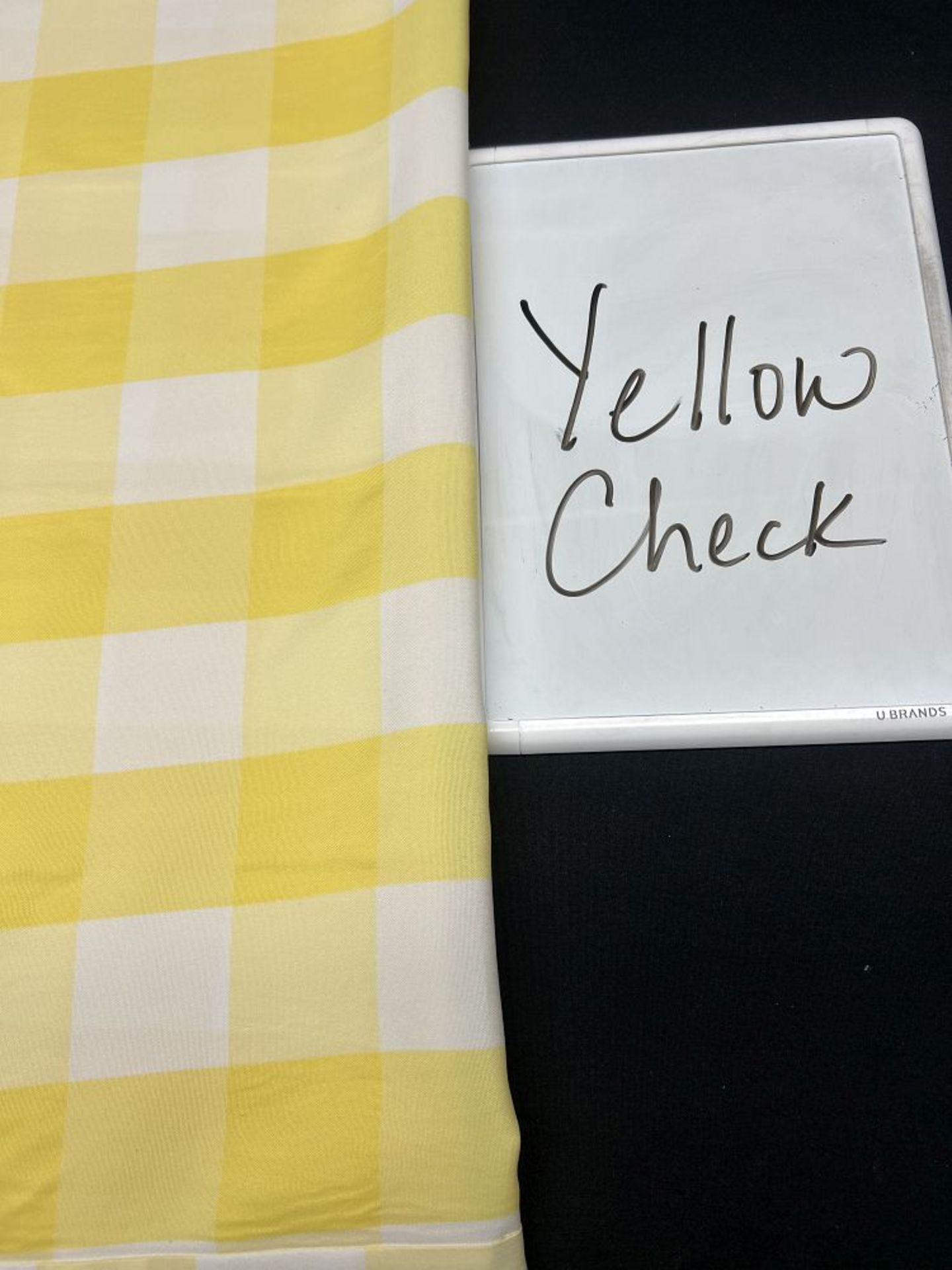 Yellow & White Diamond Check 60 x 60 Square Poly Tablecloth