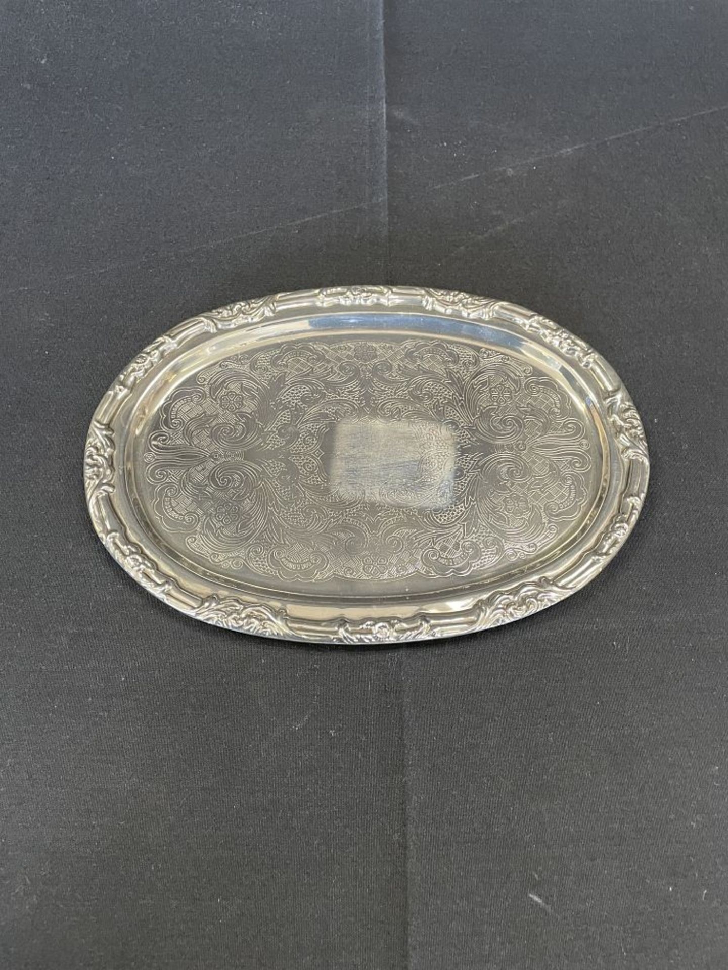 7"x9.5" Oval Silver Plate Serving Tray - Image 2 of 2