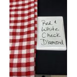 Red/White Diamond check 120" Round Poly Tablecloth