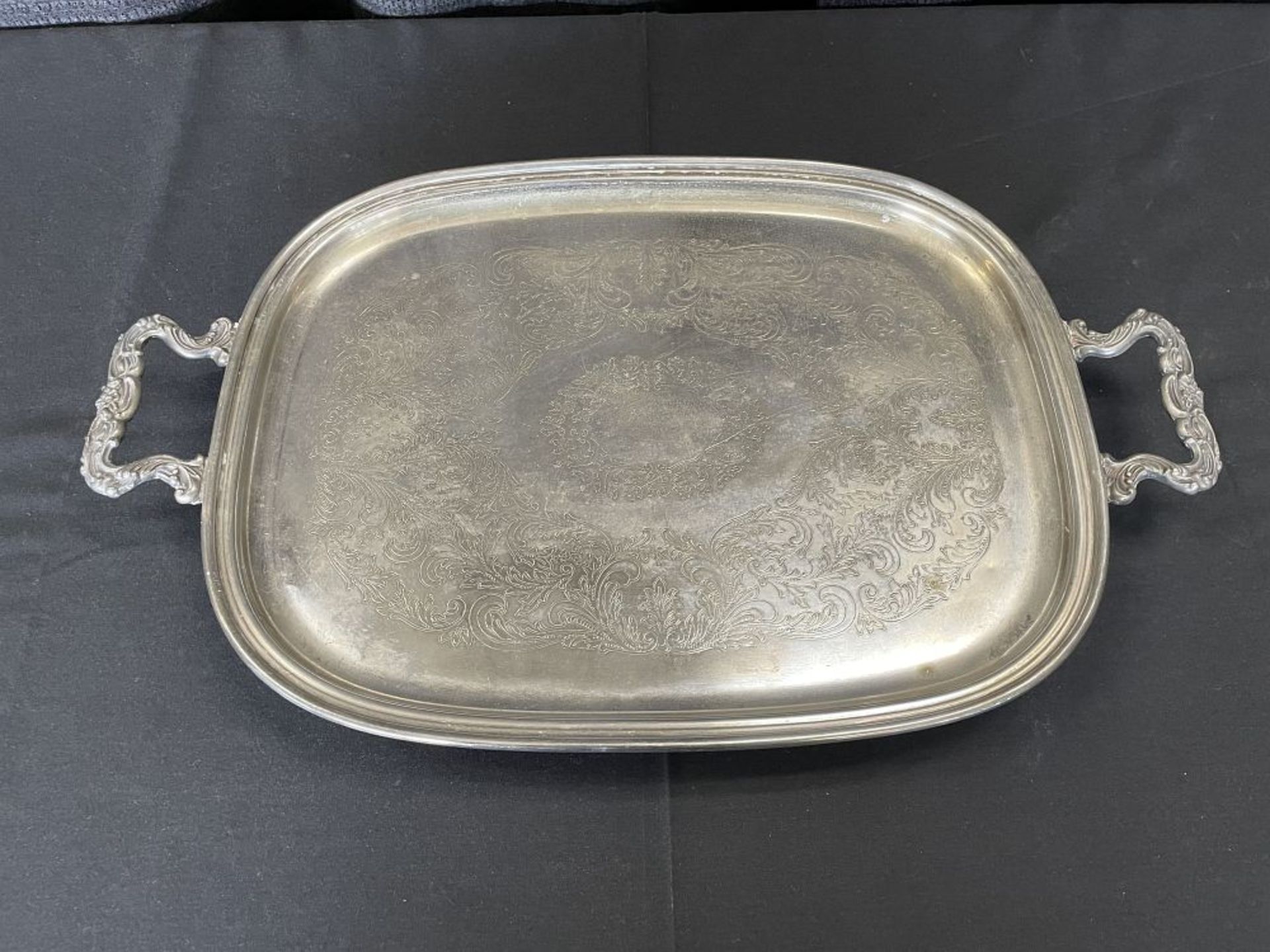 14" x 18" Handled Silver Plate Silver Plate Serving Tray