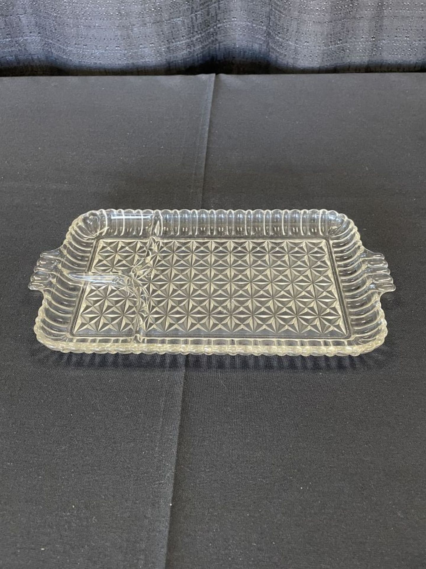 Cut Glass Tray w/ 2 Dividers