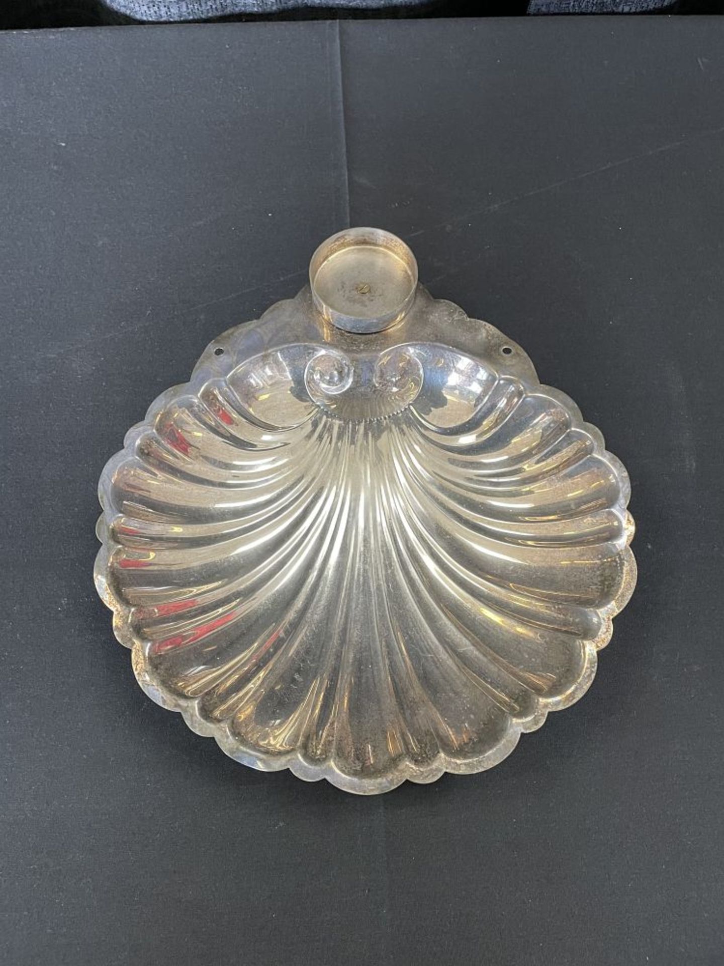 Misc Silver Plate Scalloped Serving Dish - Image 2 of 2