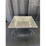 17.25" Square Metal Tray on Stand