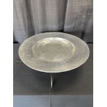 22.5" Round Metal Tray on Iron Stand