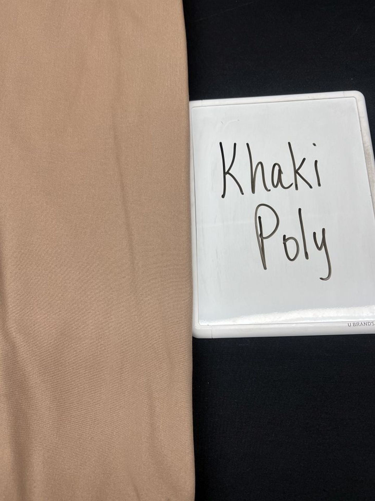 Khaki 120" Round Poly Tablecloth