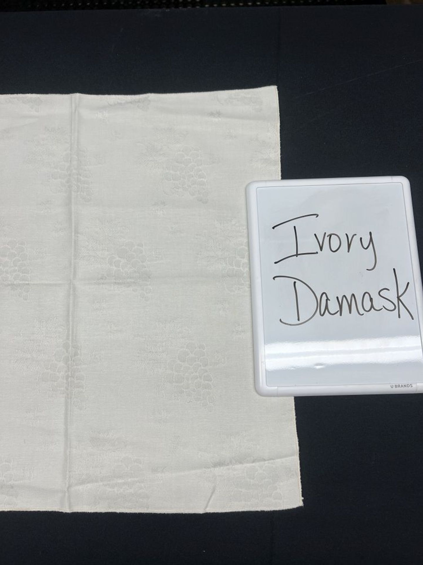 Ivory Damask 120" Round Poly Tablecloth