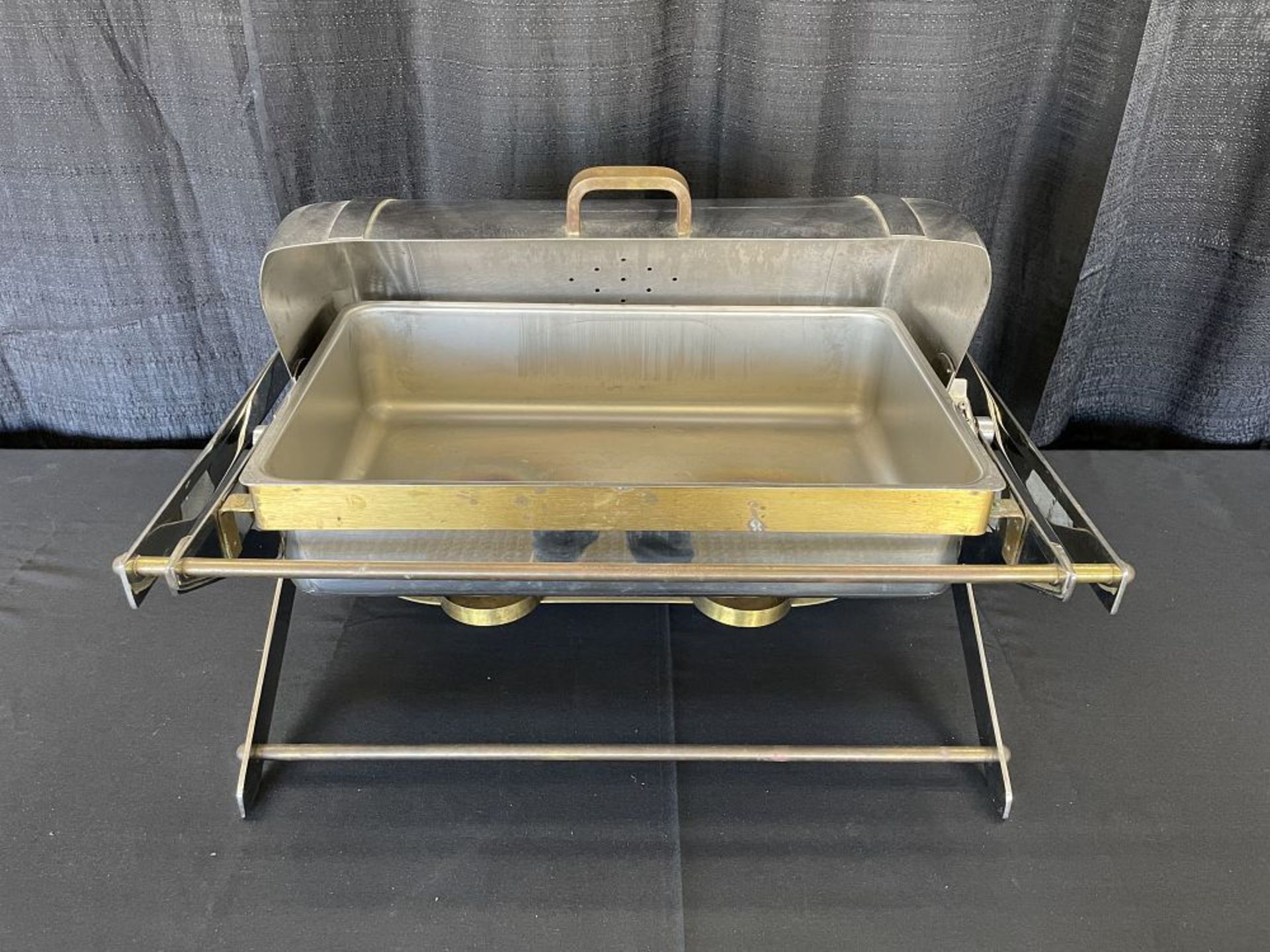 8 qt. Roll-Top Chafer w/ Brass Accent - Image 2 of 2