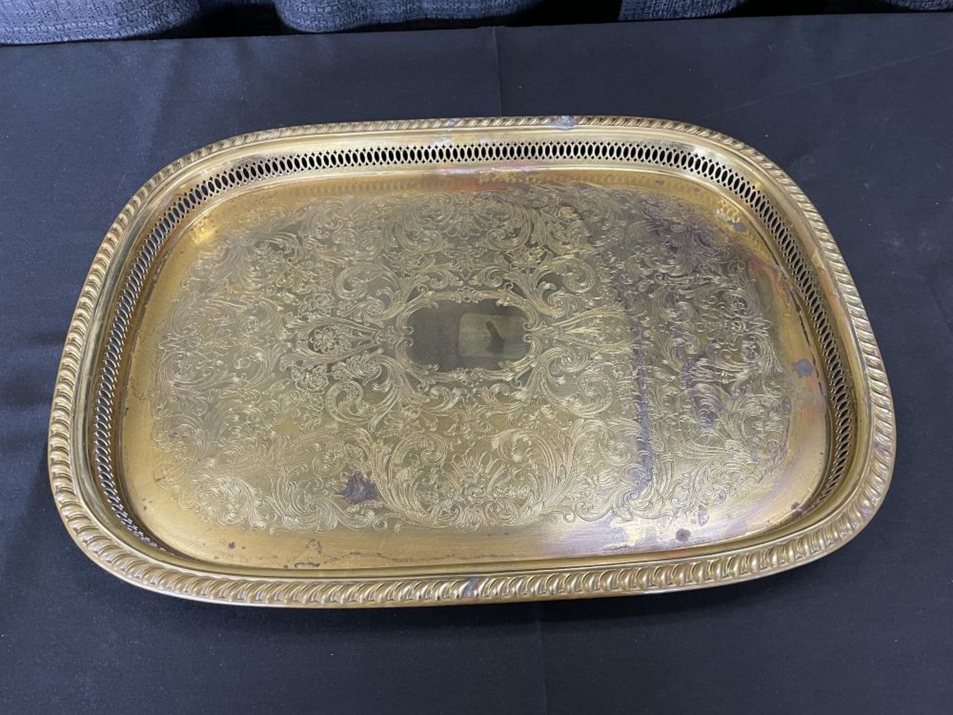 16" x 22.5" Silver Plate Serving Tray