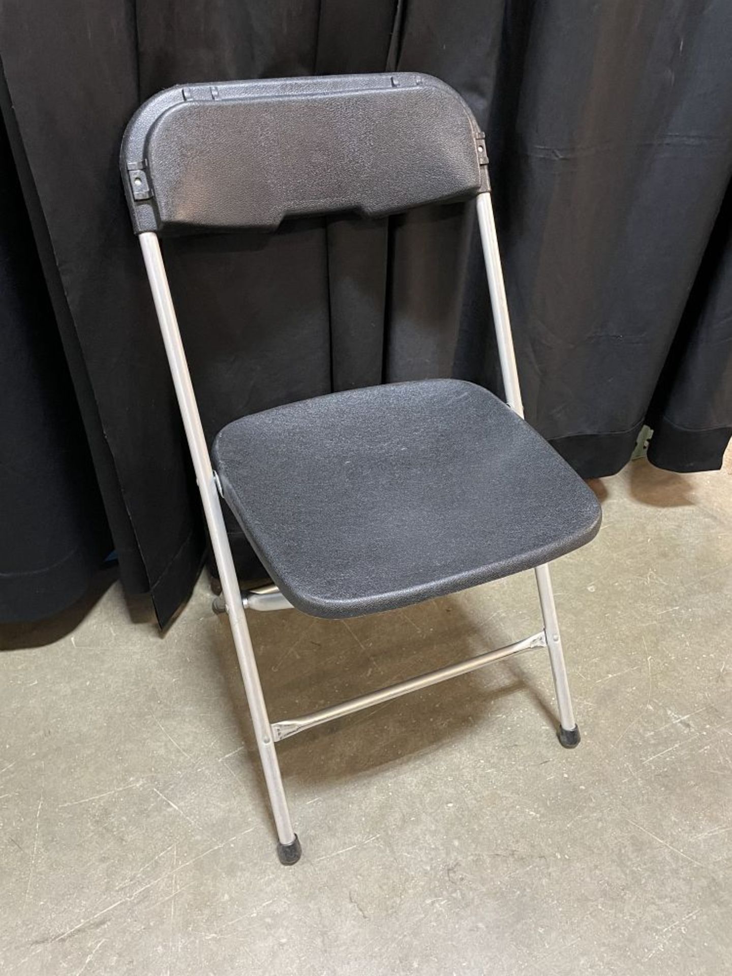 BLACK ALLOY CHAIR- ON 4 FLAT CARTS, BILLED SEPERATELY AT $10 A CART