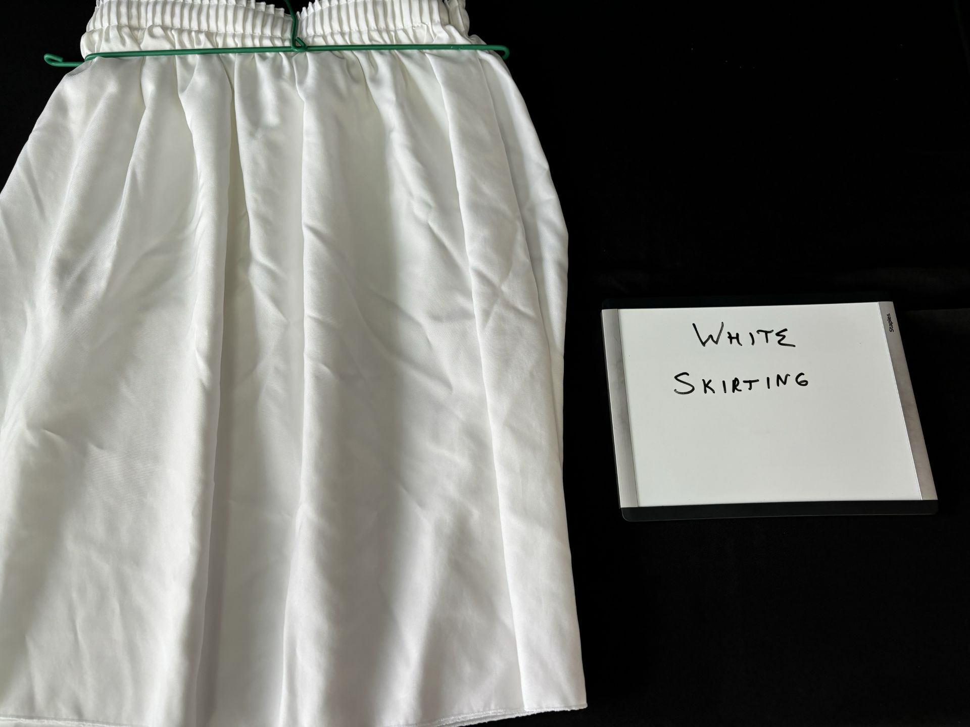 WHITE SATEEN TABLE SKIRT, 13"