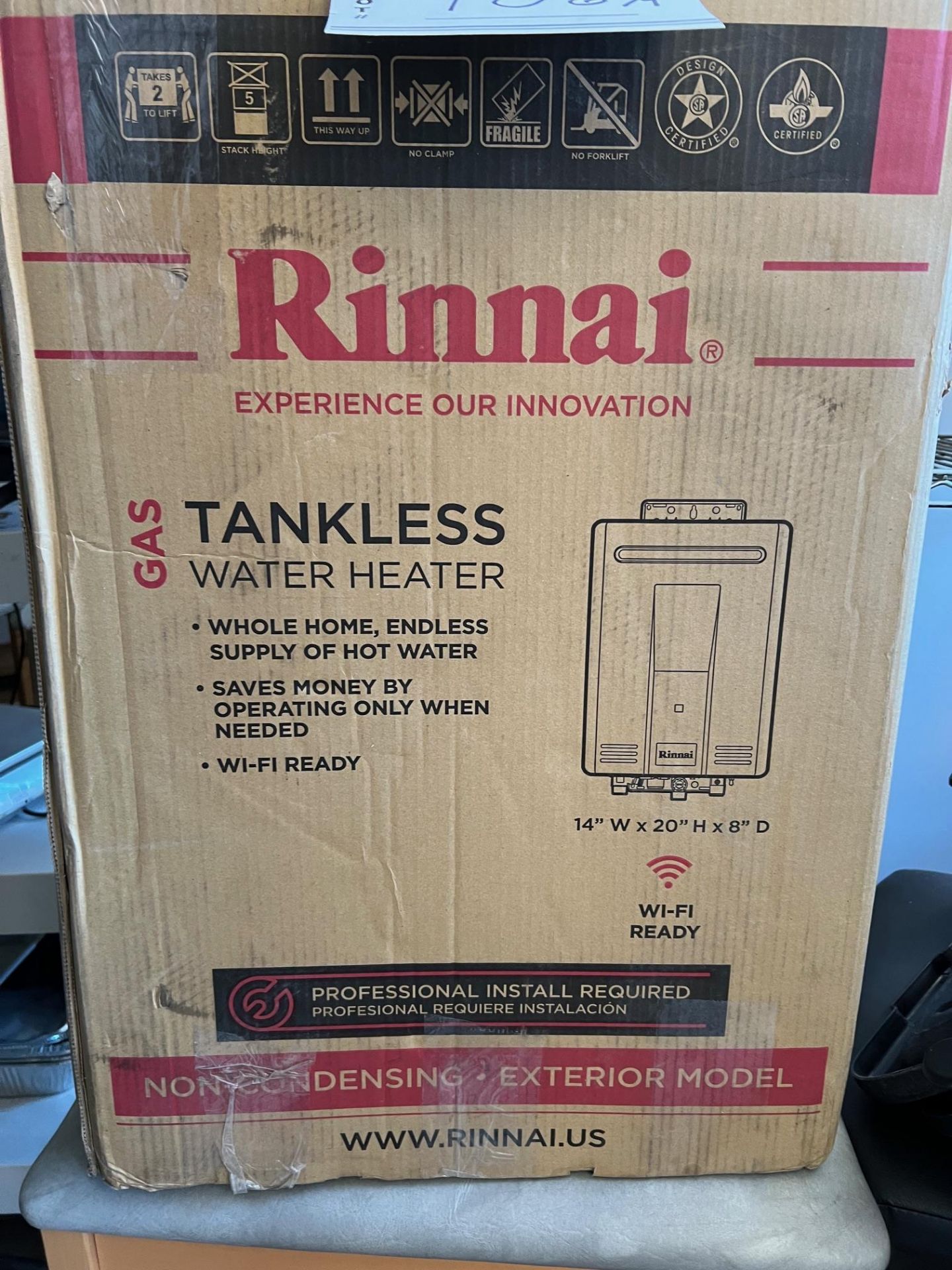 RINNAI, TANKLESS WATER HEATER (GAS), BRAND NEW - Image 5 of 6