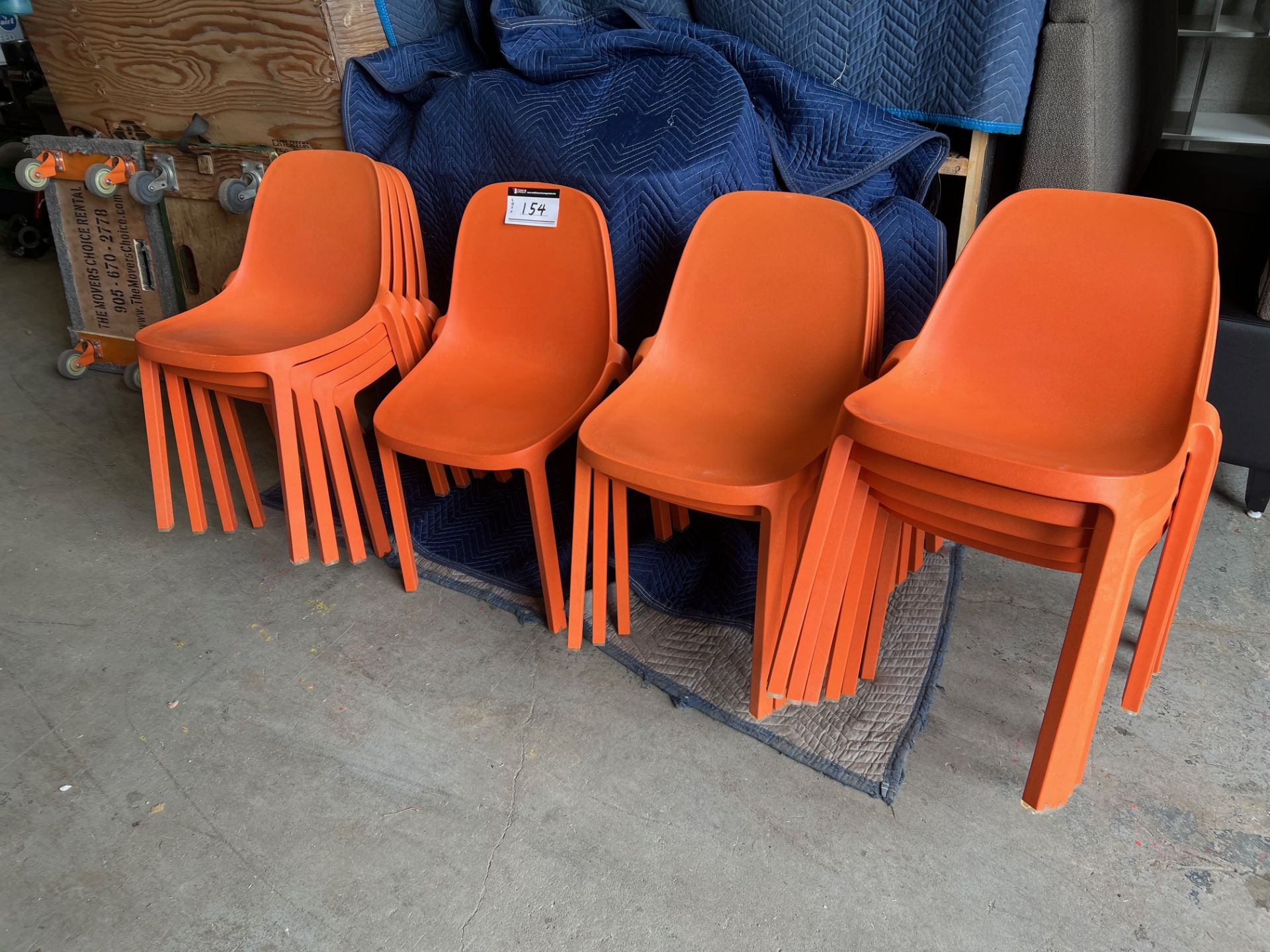 LOT/14 RECYCLABLE, PLASTIC STACKING CHAIRS, BRAND -EMECP+STARCK, LIKE NEW