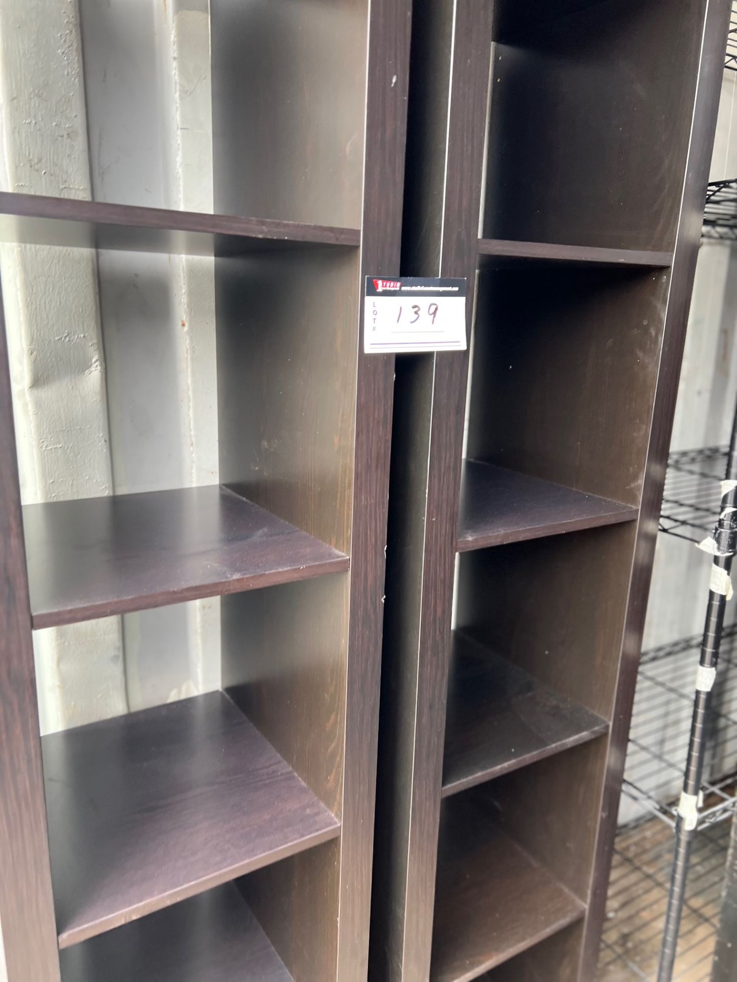PAIR OF CHOCOLATE BROWN BOOKCASES, 73" X 15" X 15" - Image 2 of 2