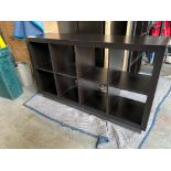 CHOCOLATE BROWN BOOK CASE, 59" X 15" X 35" HEIGHT