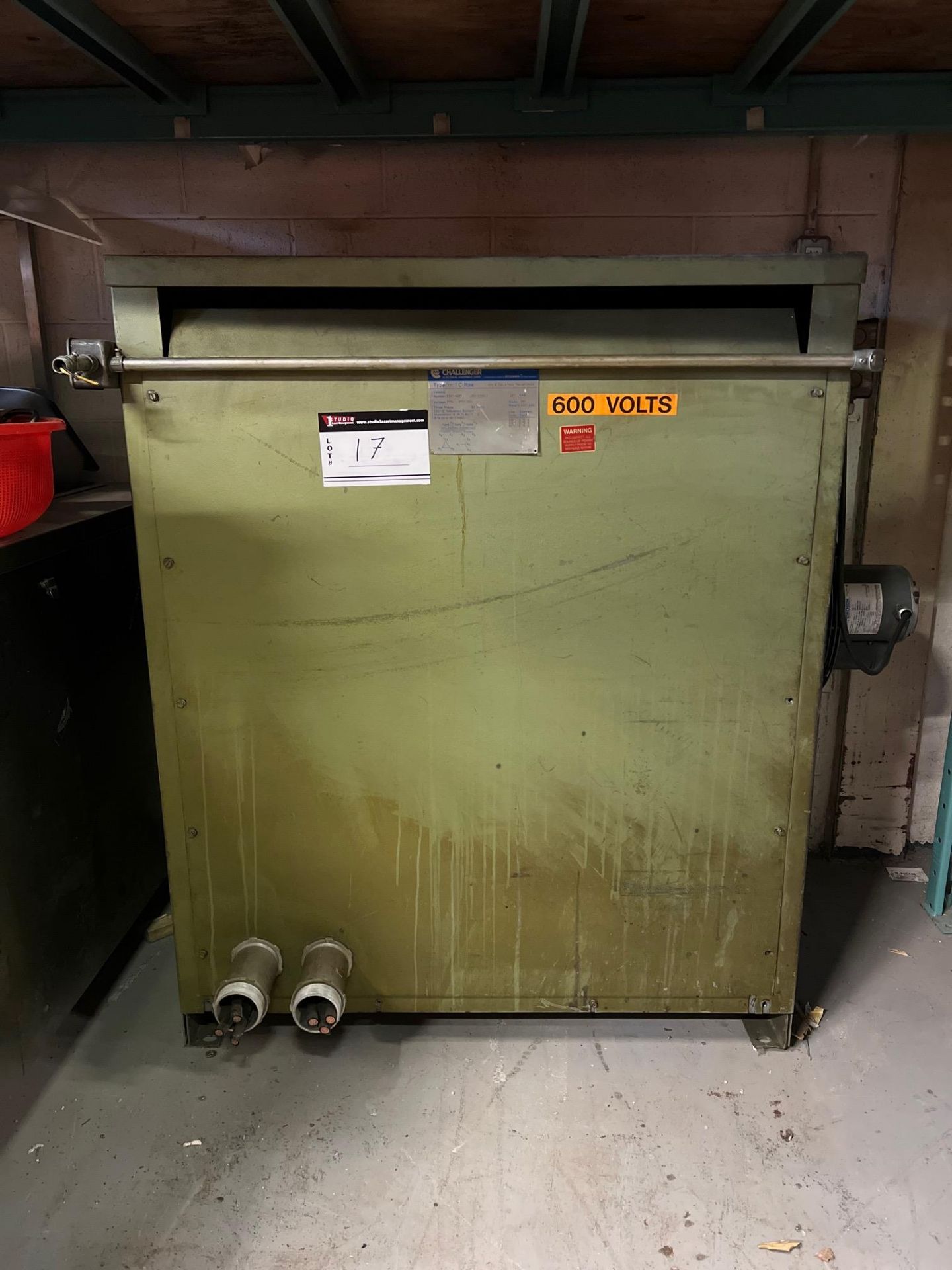 CHALLENGER TRANSFORMER, MODEL 38 N, KVA 187, VOLTAGE 575, WEIGHT 1200