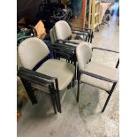 LOT/7 GREY FABRIC CHAIRS WITH BLACK METAL ARM REST