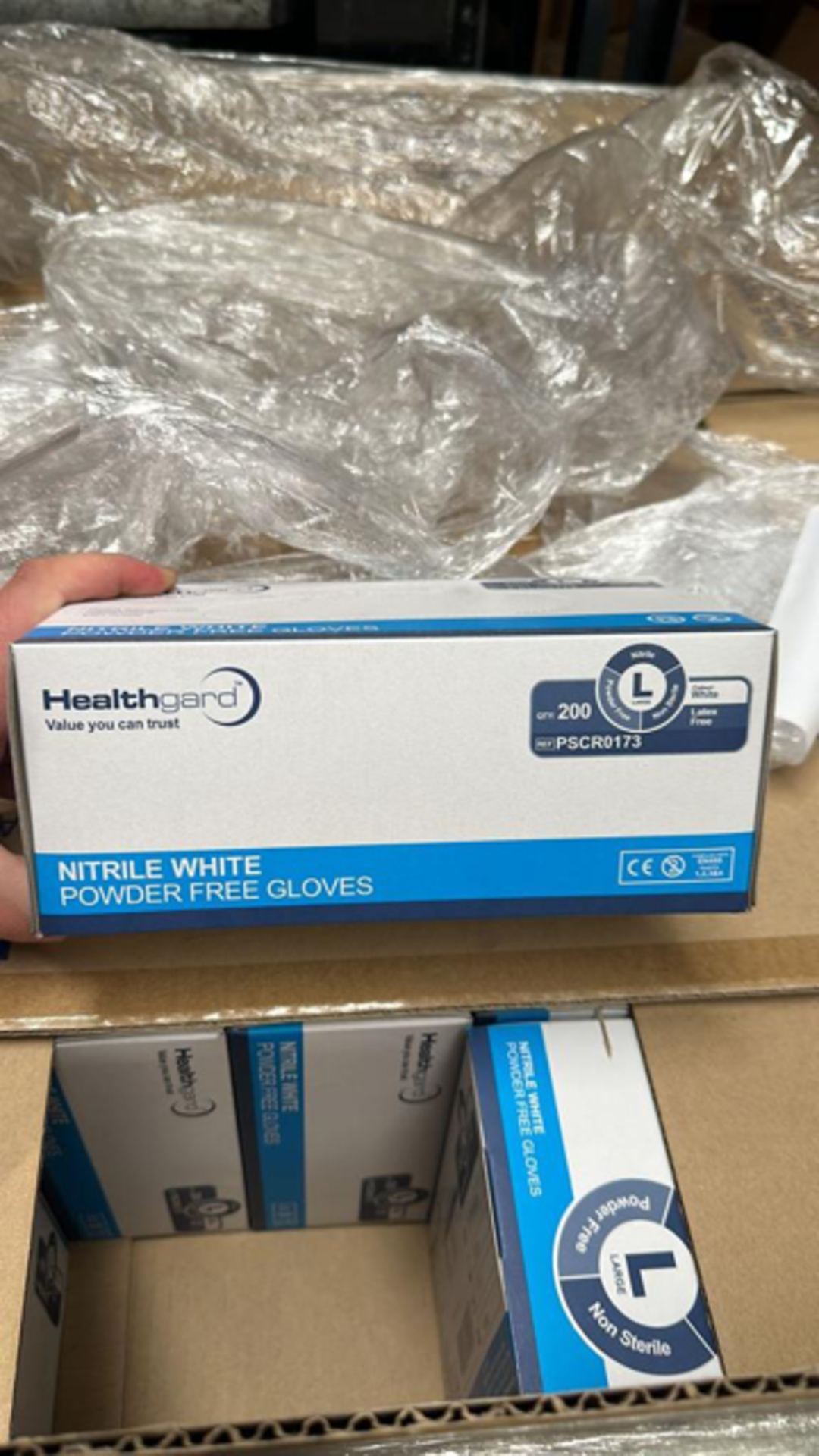 218 X BRAND NEW PACKS OF 100 HEALTHGUARD WHITE MEDIUM DISPOSABLE GLOVES EXP FEB 2026 - Image 2 of 5