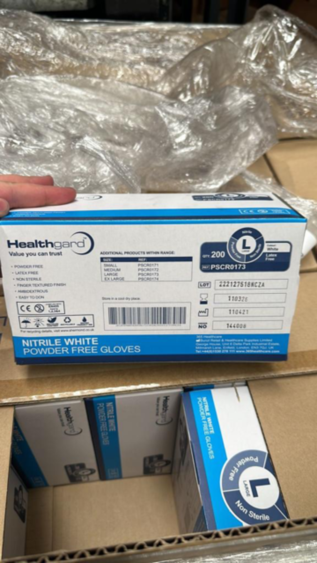 400 X BRAND NEW PACKS OF 100 HEALTHGUARD WHITE MEDIUM DISPOSABLE GLOVES EXP JUN 2026 - Image 3 of 5