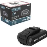 6x NEW & BOXED WESCO 18V 2.0Ah 2.0Ah Long Life Rechargeable Lithium-Ion Battery. RRP £39.99 EACH.