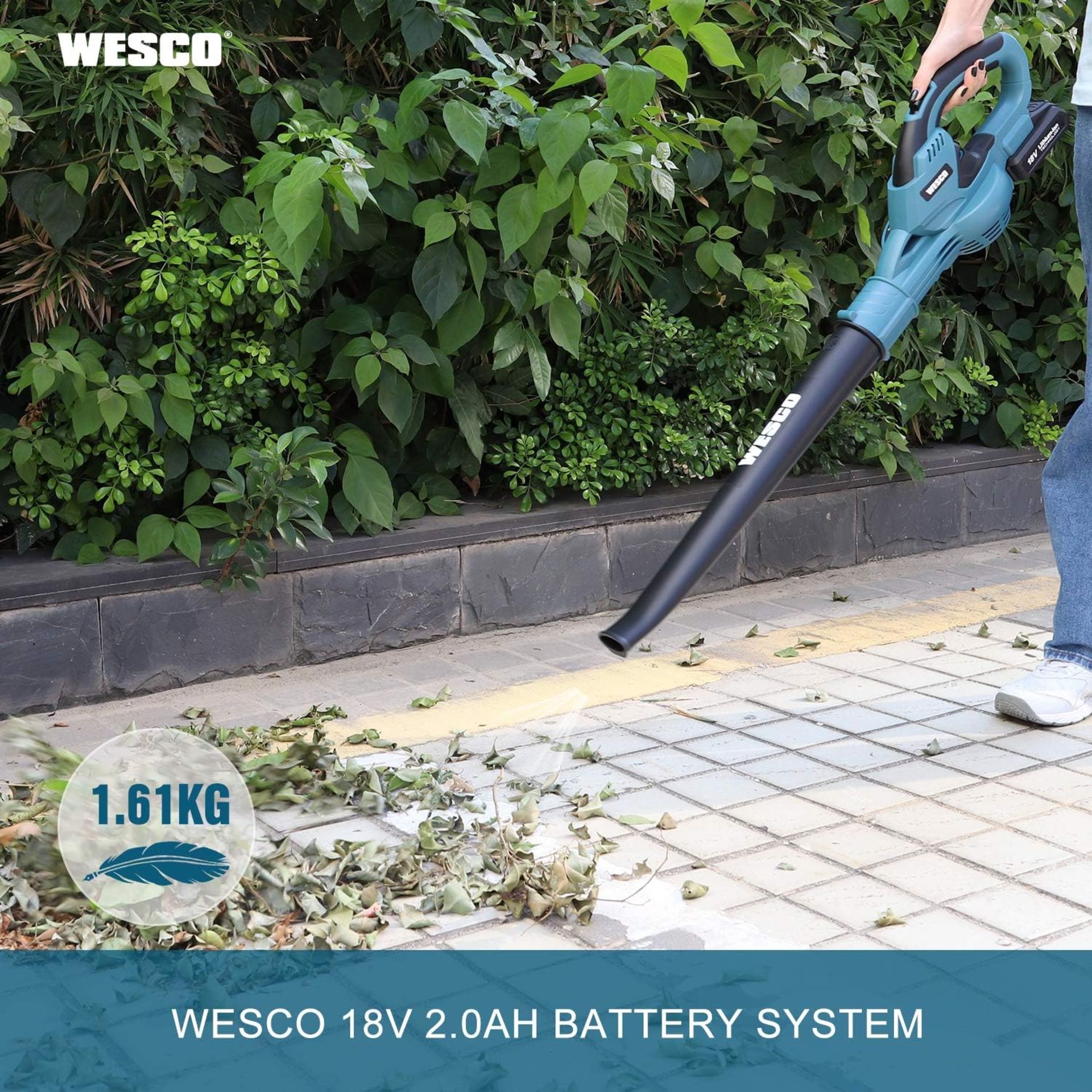 NEW & BOXED WESCO 18V 2.0Ah Home and Garden Blower. RRP £89.99. CORDLESS DESIGN: Powered by a 18V - Image 5 of 6