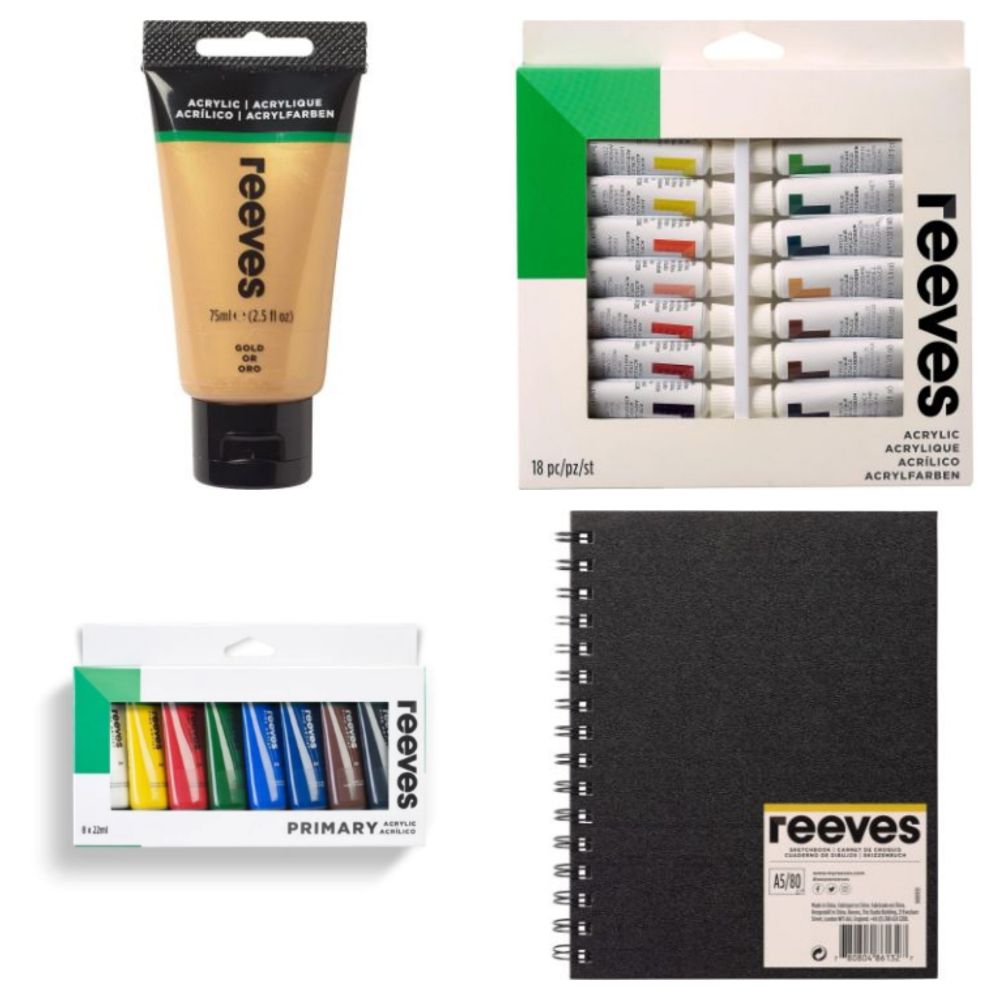 PALLET AND TRADE LOTS OF BRAND NEW REEVES CRAFT KITS INCLUDING PAINTS, PASTELS, PENCILS, SKETCHBOOKS AND MORE