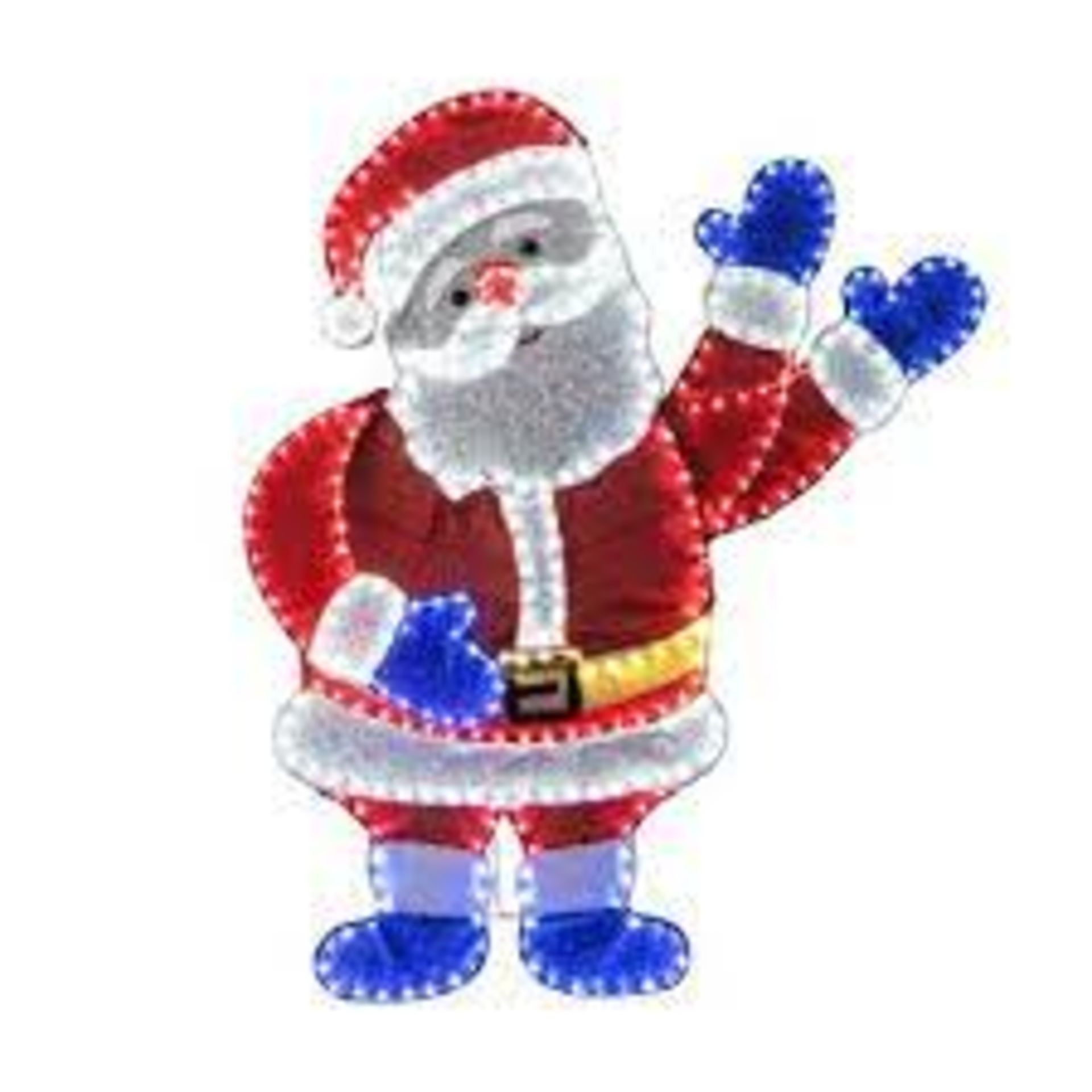 125 CM Pre-Lit Xmas Santa Claus Figure. -R13.16. With its waving arms, bright color, and vivid