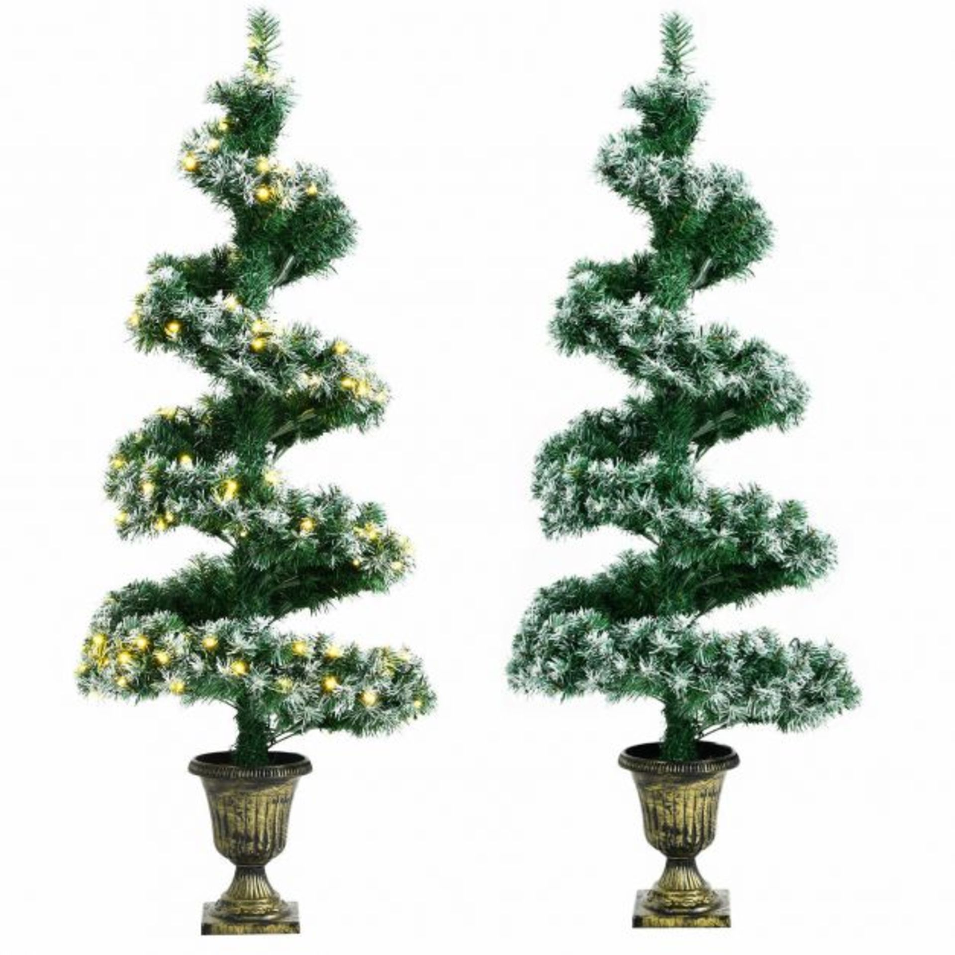 Pre-Lit Spiral Topiary Xmas Tree with LED Lights and 364 PVC Tips. - R13.16. The spiral shape,