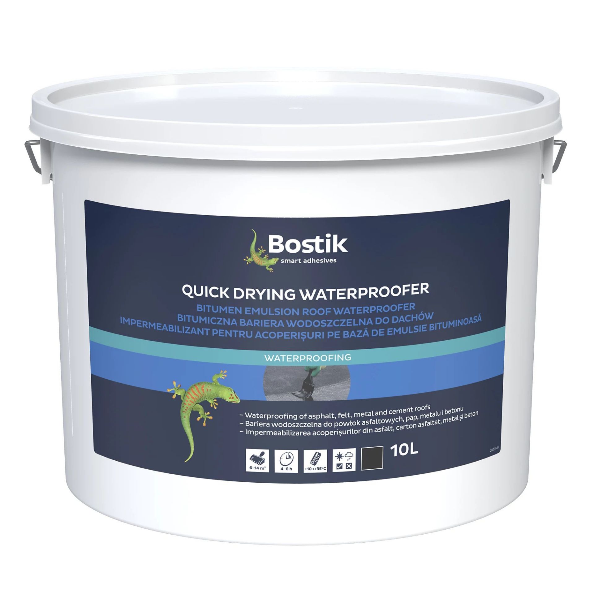 5x BRAND NEW BOSTIK Quick Drying waterproofer 10 Litre. BLACK. RRP £43 EACH. (R5-2). This product is