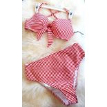 TRADE PALLET TO CONTAIN 912x TOTAL PIECES OF BRAND NEW SHADE & SHORE Red/White Stripe Bikini