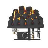 FOCAL POINT BLACK ROTARY CONTROL INSET GAS TAPER TRAY (LOCATION - H/S 1.9.1)  Realistic coal effect.