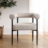 Fulbourn Champagne Velvet Dining Chair with Black Legs (R30) RRP £149.99