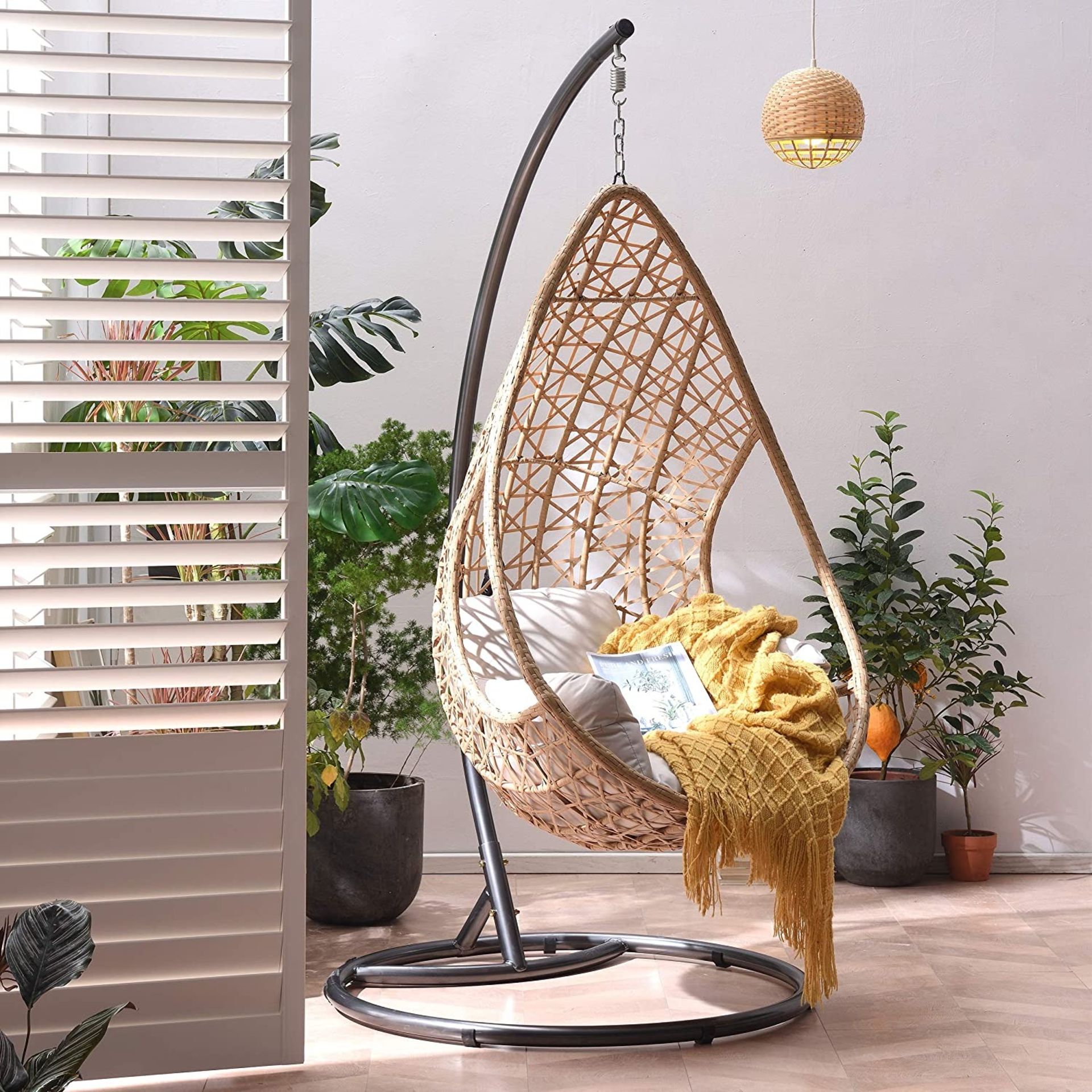 Indra Rattan Hanging Egg Chair Stand (R31) RRP £129.99 - Egg chair sold separately