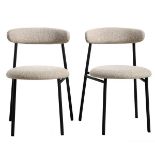 Donna Set of 2 Taupe Boucle Dining Chairs (R31) RRP £149.99