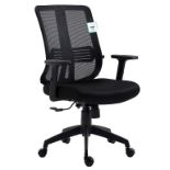 Black Mesh Medium Back Executive Office Chair Swivel Desk Chair with Synchro-Tilt (R30) RRP £119.99