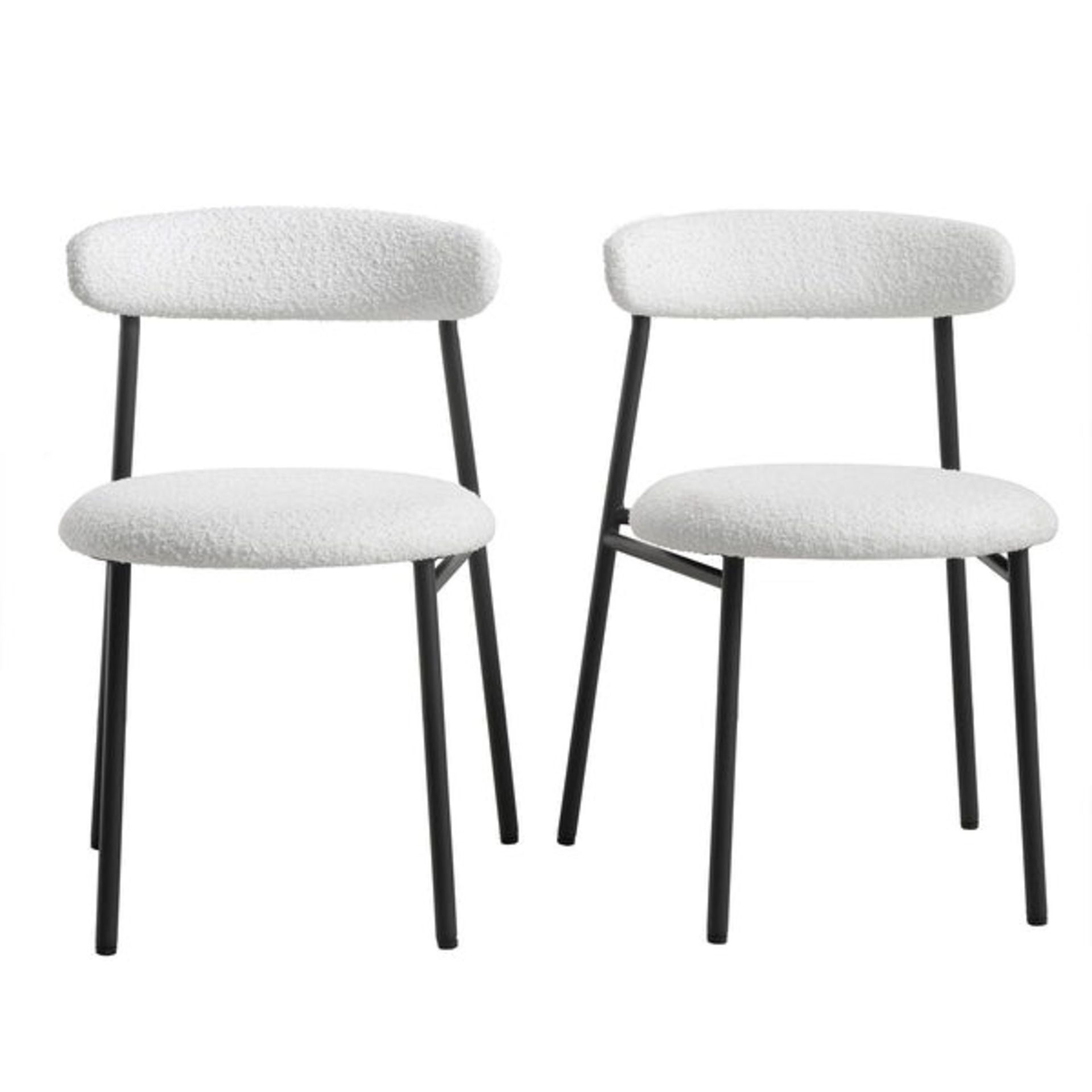 Donna Set of 2 White Boucle Dining Chairs (R30) RRP £149.99