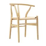 Hansel Wooden Natural Weave Wishbone Dining Chair, Natural Colour Frame (R30) RRP £149.99