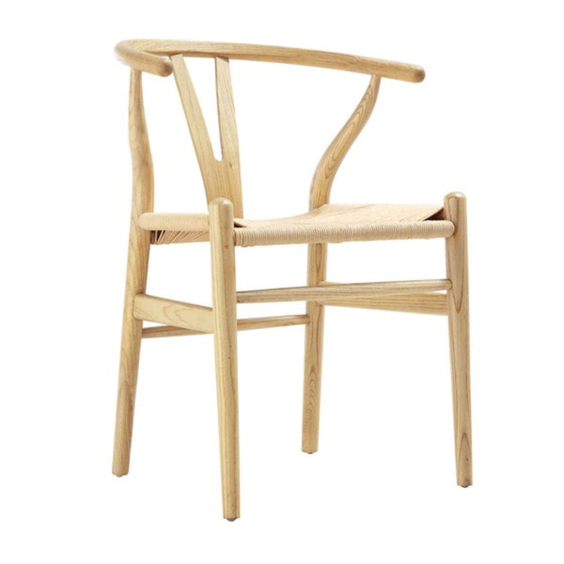 Hansel Wooden Natural Weave Wishbone Dining Chair, Natural Colour Frame (R30) RRP £149.99