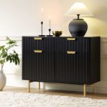 Richmond Ridged 2-Door Cabinet with Drawers, Matte Black (R31) RRP £259.99