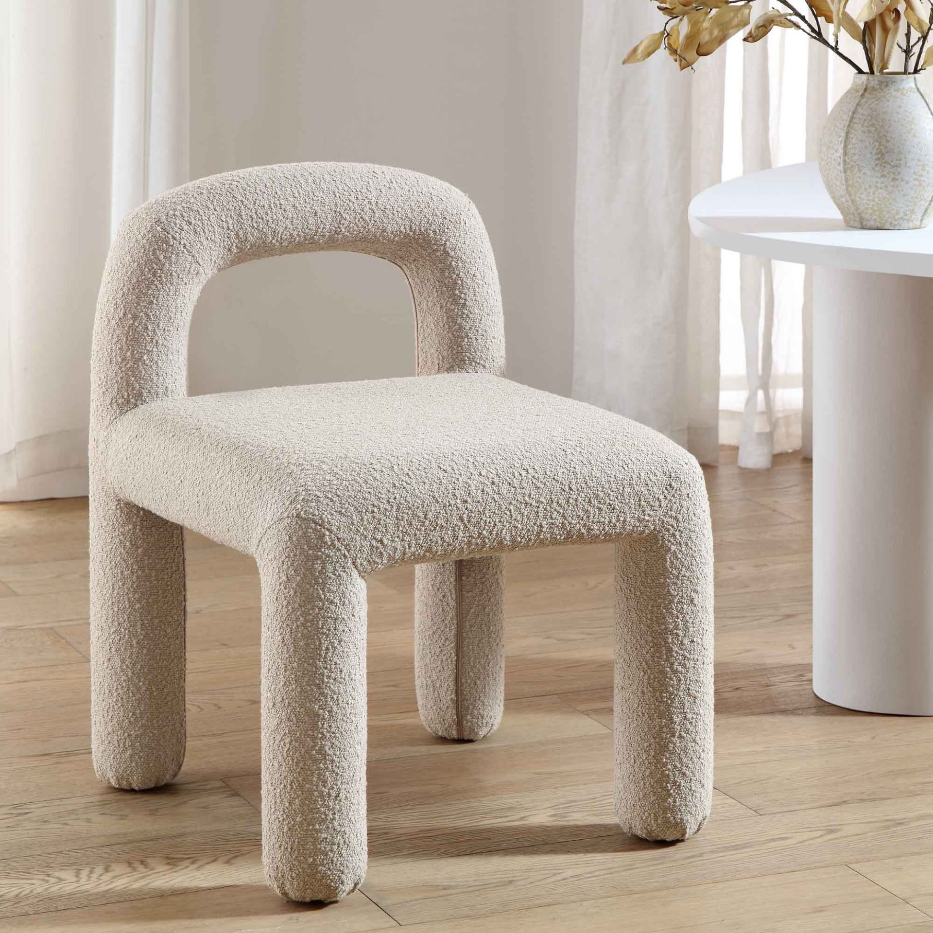 Libby Light Taupe Boucle Dining Chair (R30) RRP £149.99