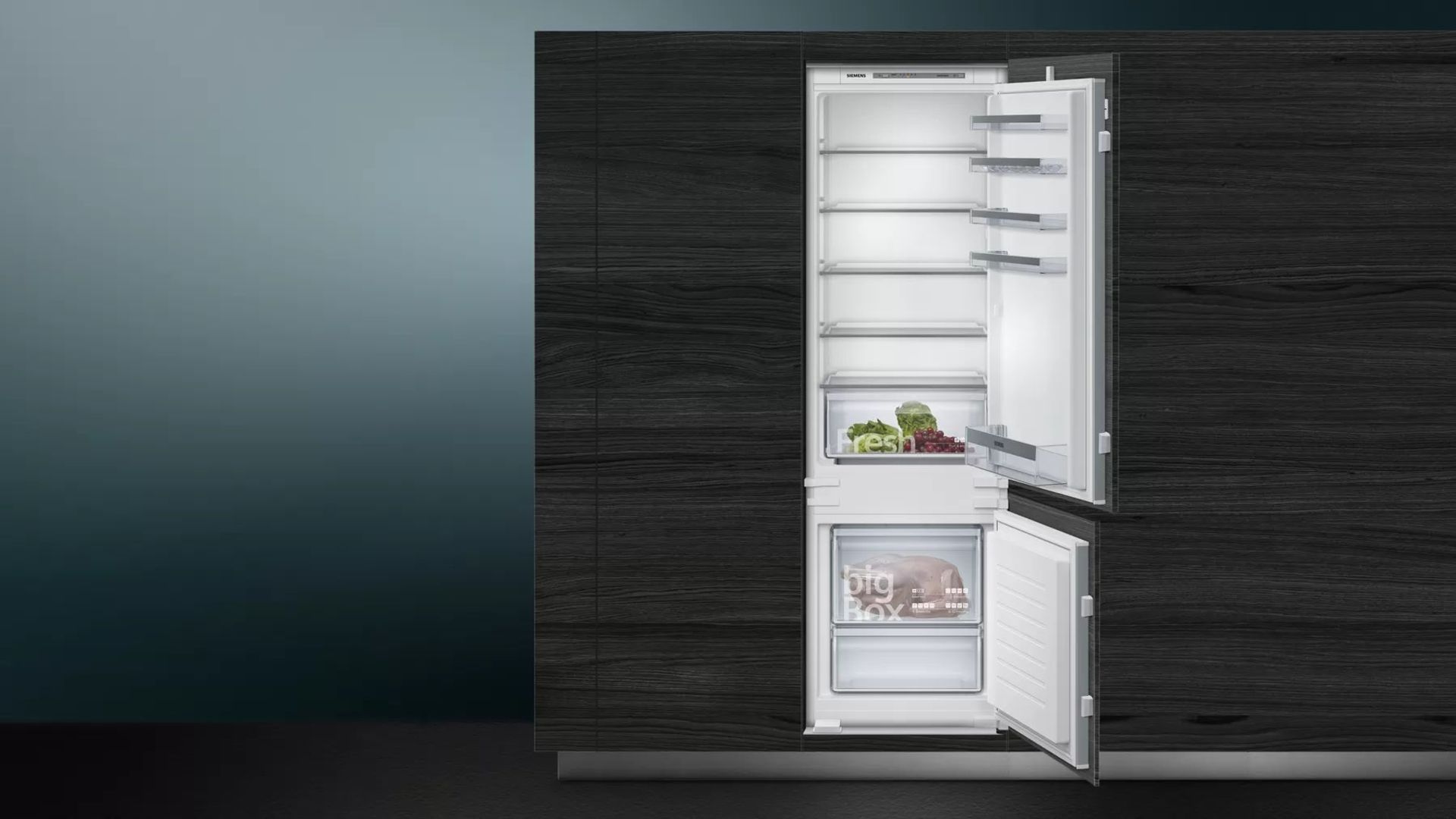Siemens iQ300 Built-in fridge-freezer with freezer at bottom 177.2 x 54.1 cm sliding hinge - Image 2 of 3