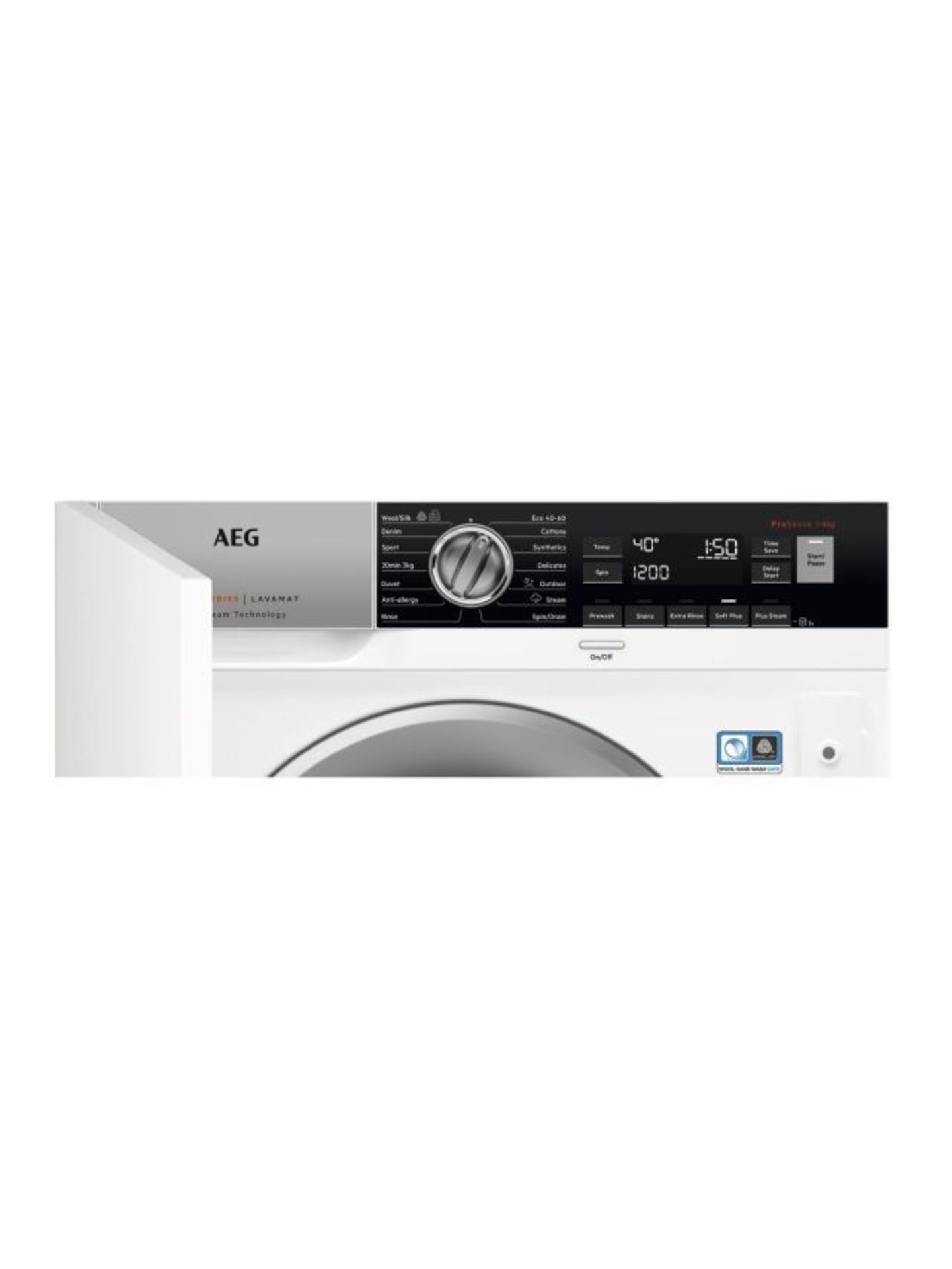 AEG 7000 L7FC8432BI Integrated Washing Machine, 8kg Load, 1400rpm Spin, White. - H/S. RRP £999.00. - Image 2 of 6