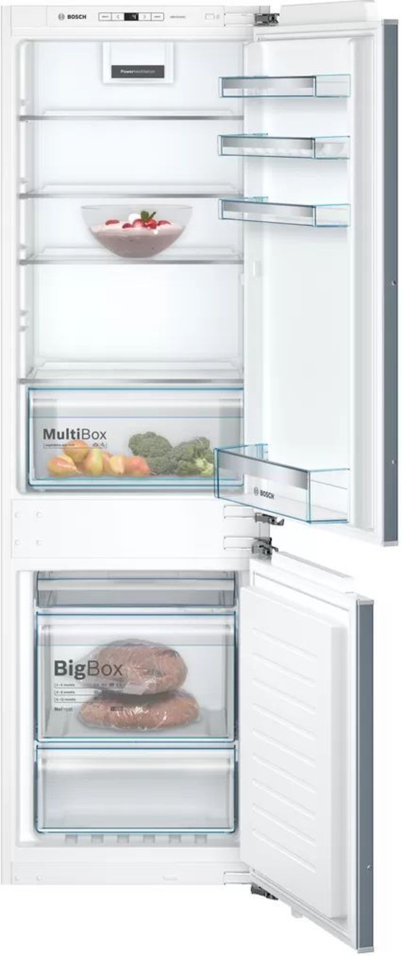 Bosch Serie KIN86VFF0G| 4 Built-in fridge-freezer with freezer at bottom 177.2 x 54.1 cm flat hinge.