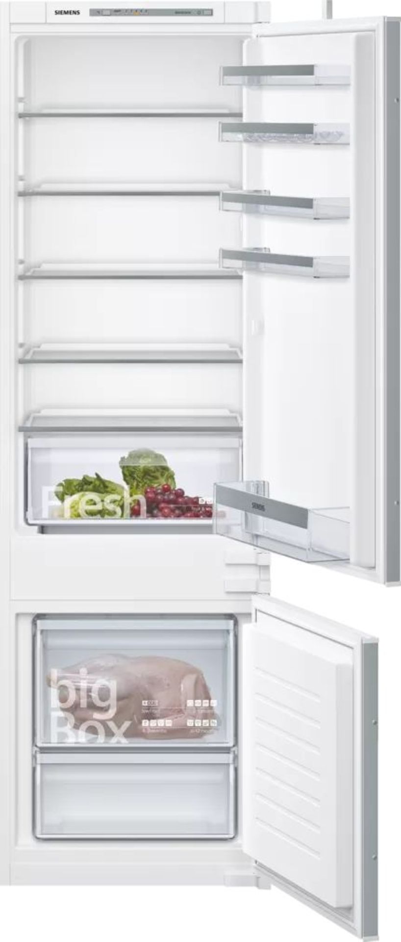 Siemens iQ300 Built-in fridge-freezer with freezer at bottom 177.2 x 54.1 cm sliding hinge