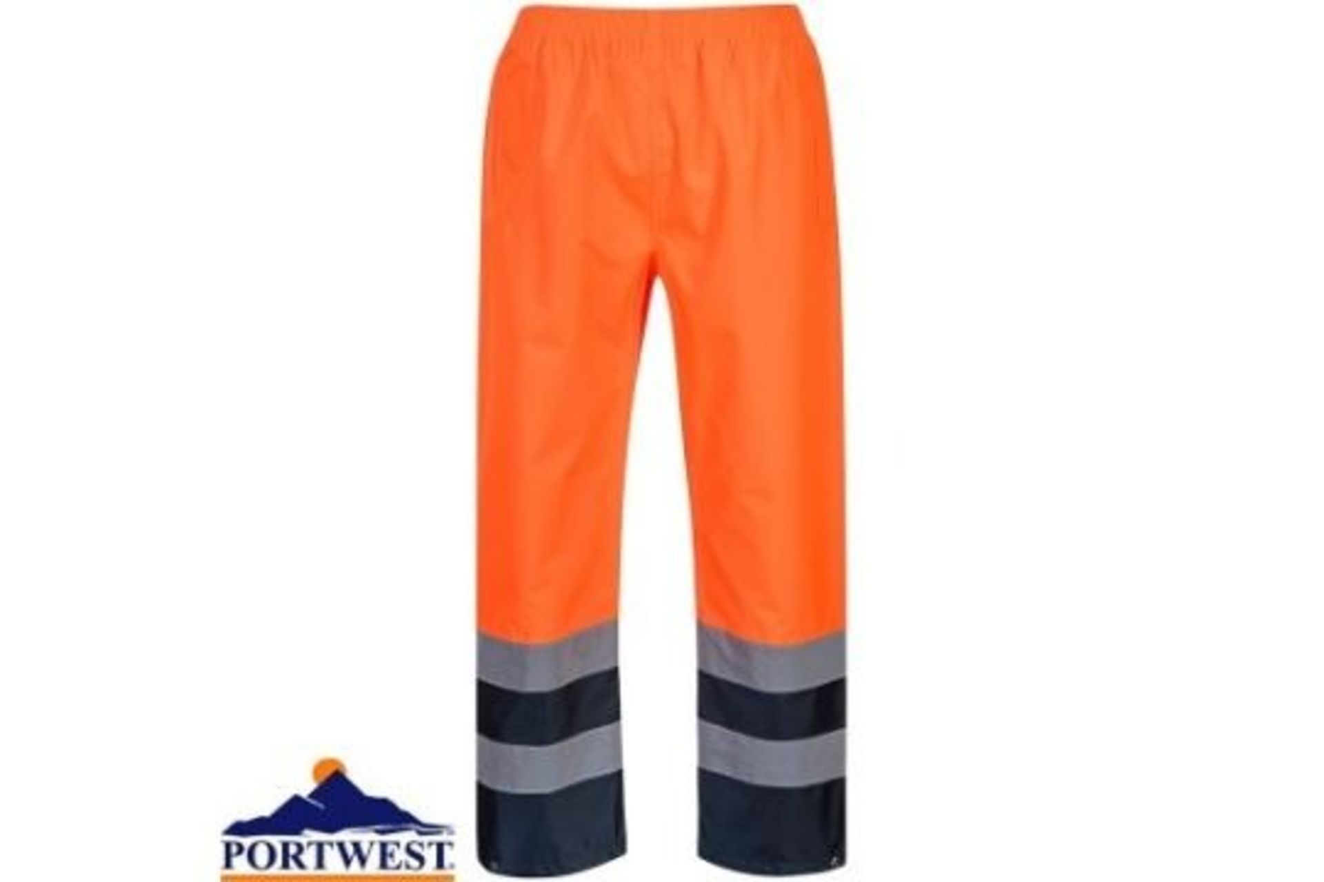 24x Brand New Portwest S486 Orange Hi Vis Two Tone Traffic Trousers - XL RRP £15.81 Each (R23)