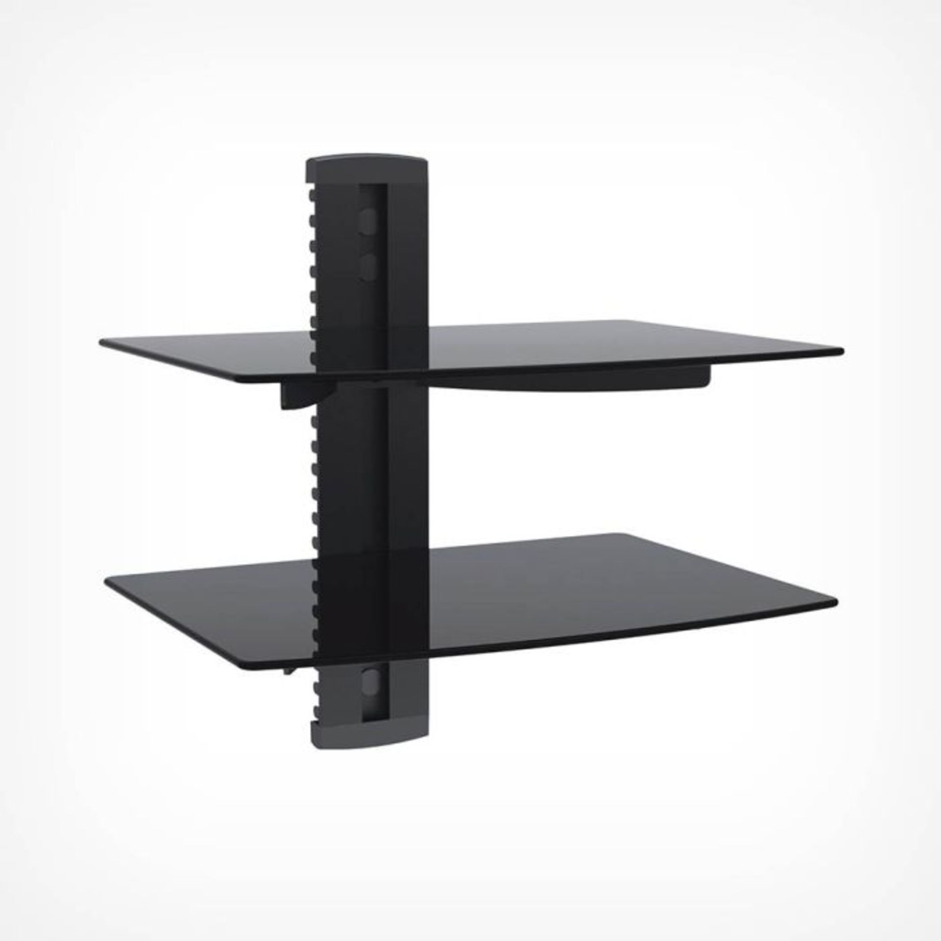 2 x Floating Shelf - Black. - PW. The two shelves are designed to accompany a wall-mounted