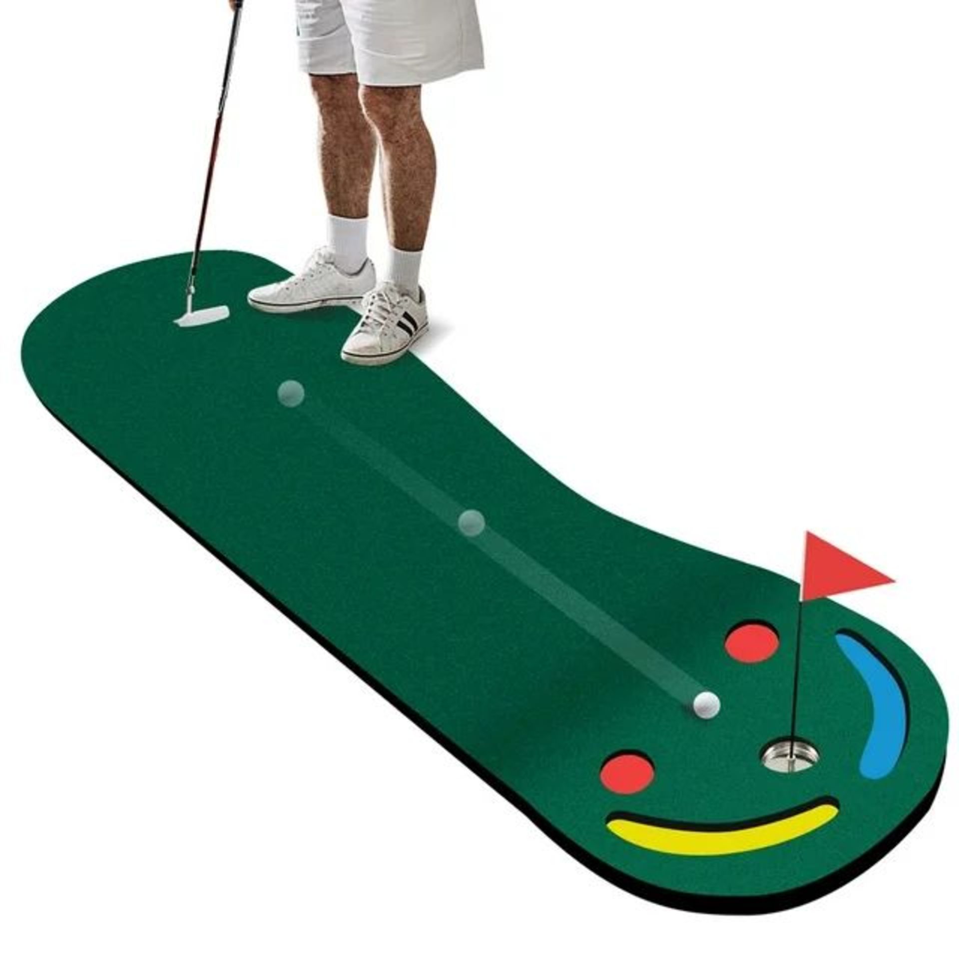 9.8FT X 3FT Par 3 Holes Golf Putting Green Mat Set for Indoor & Outdoor Practice. - R14.3.