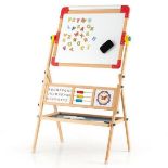 3-in-1 Kids Wooden Art Easel with Drawing Paper Roll. - R14.2. FeaturesThe Double-Sided Drawing