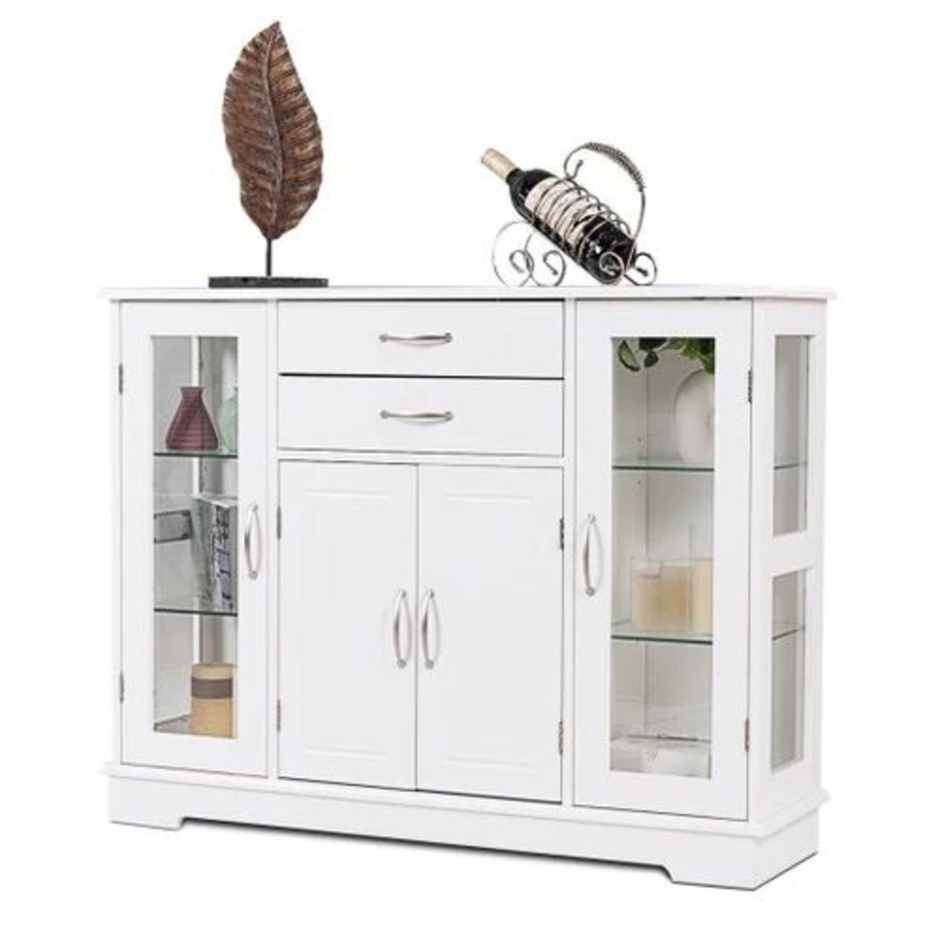 Buffet Storage Cabinet Console Cupboard with Glass Door. - R14.13. The storage cabinet buffet is