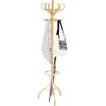 CASART. Floor Standing Hat Coat Scarf Stand Hanger with 12 Hooks, Umbrella Stand Hall Tree Rack